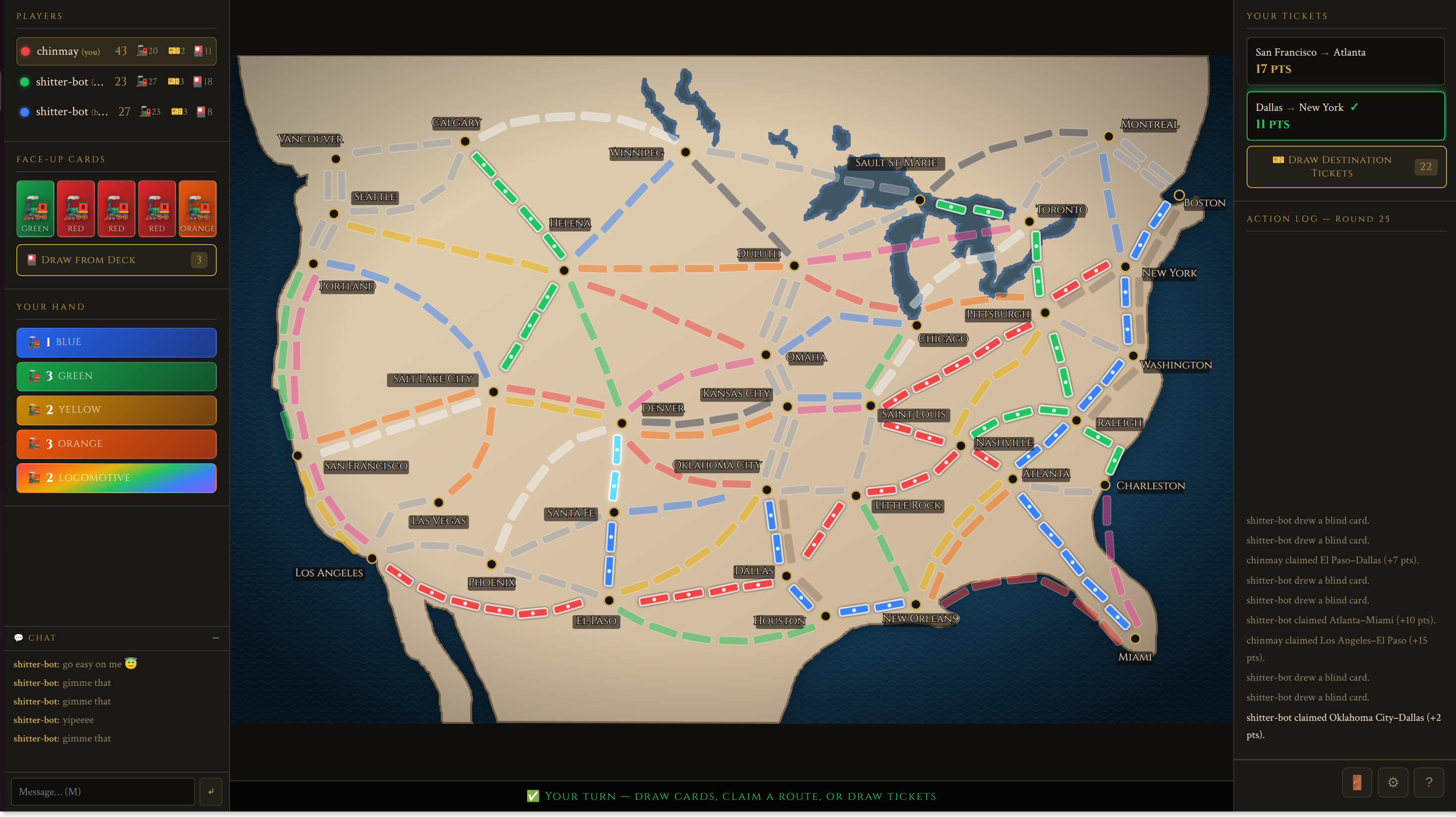 An example game of playing on my site